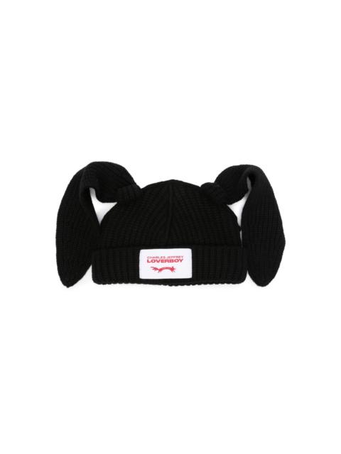 CHARLES JEFFREY LOVERBOY Rabbit chunky-knit beanie