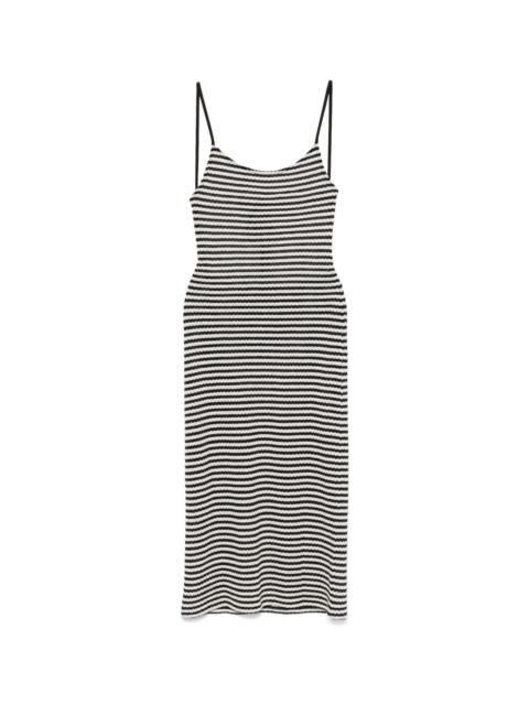 Striped cotton midi dress
