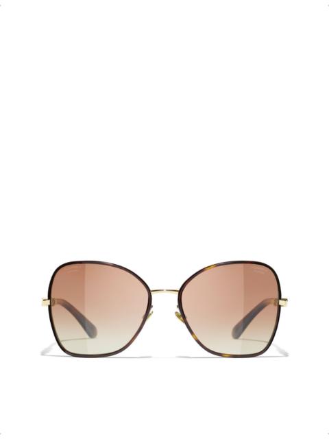 CHANEL CH4283 butterfly-frame tortoiseshell metal sunglasses