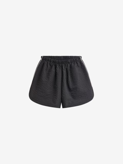 The Frankie Shop Arizona Seersucker Track Shorts - Checked Black