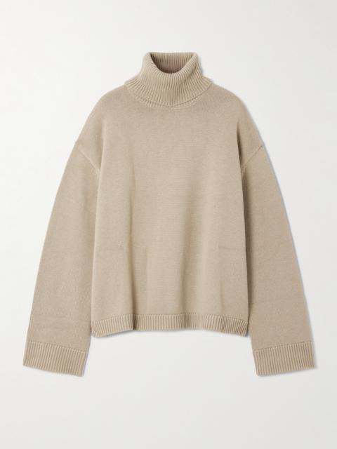 The Frankie Shop Rhea Wool And Cotton-blend Turtleneck Sweater