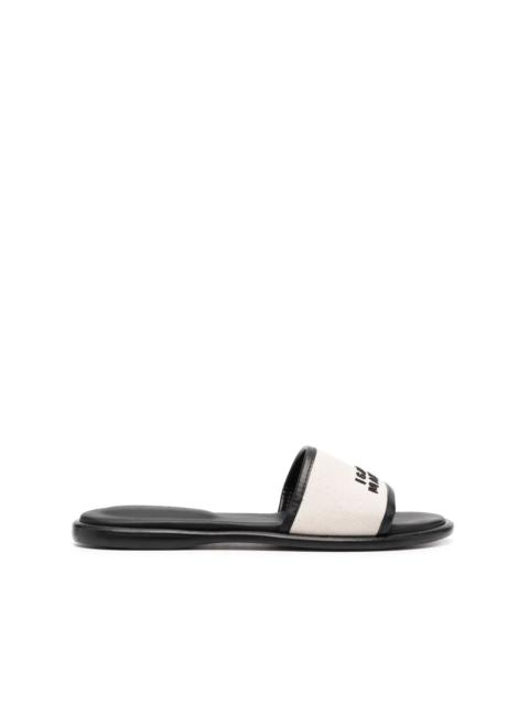 Isabel Marant logo-embroidery leather slides