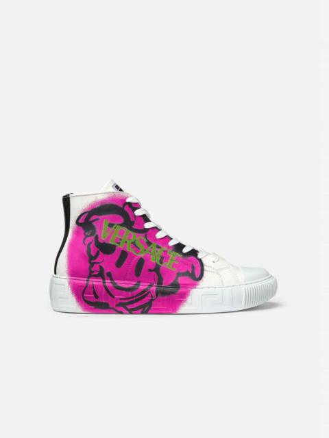 VERSACE Greca Medusa Tag High-Top Sneakers