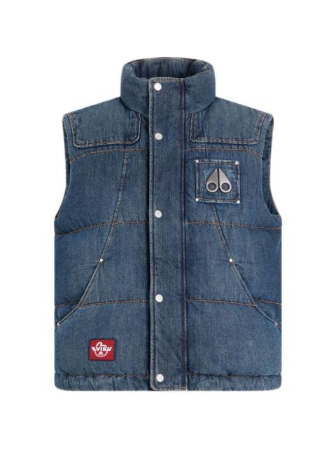 MOOSE KNUCKLES x Evisu padded logo-patch gilet