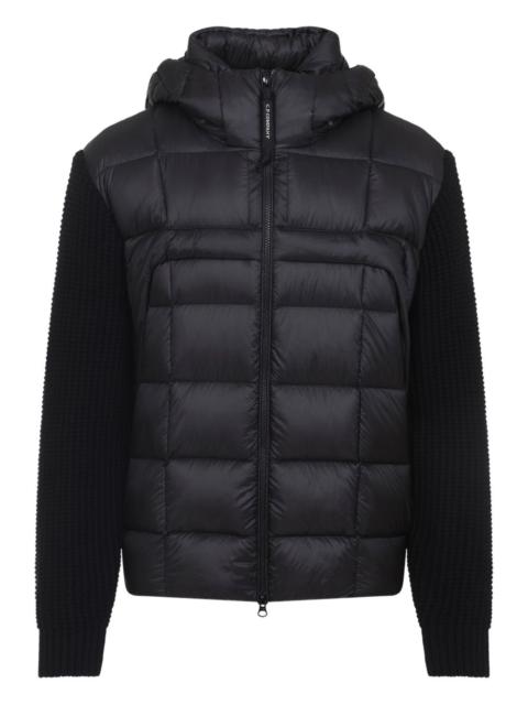 C.P. Company quilted hooded wool-sleeve jacket