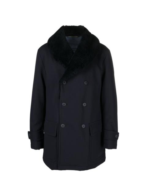 shawl-collar double-breasted coat