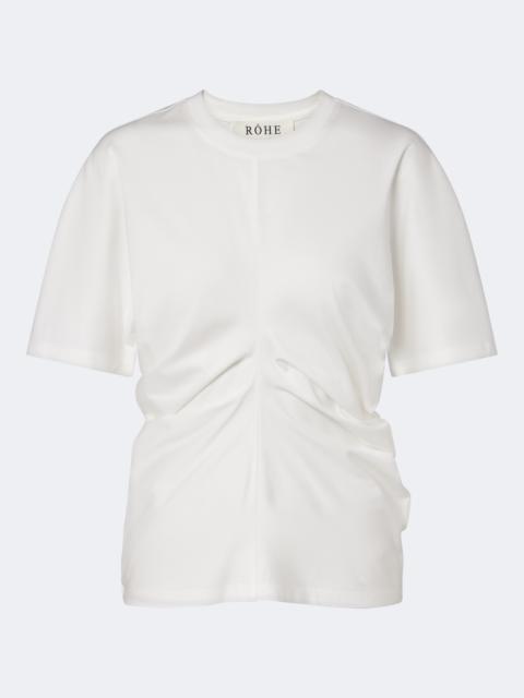 RÓHE Gathered cotton and silk-blend t-shirt