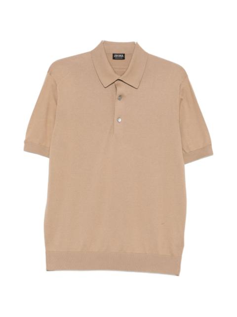 ZEGNA short-sleeve ribbed-knit polo shirt