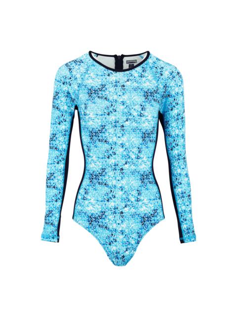 Vilebrequin Women Long Sleeves One-Piece Rashguard Flowers Tie & Dye