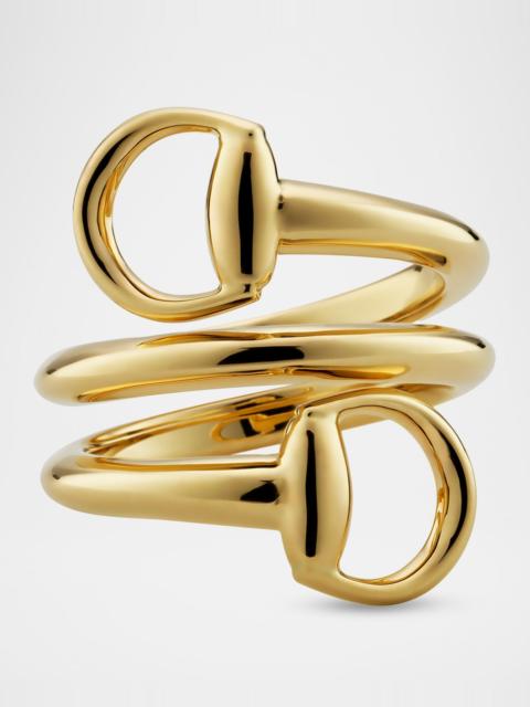 GUCCI Horsebit 18K Yellow Gold Wrap Ring