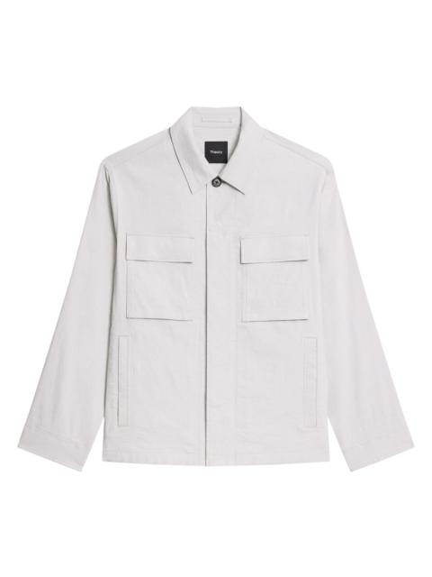 Theory Men's Mod Field Linen-Blend Jacket - Silver Cloud