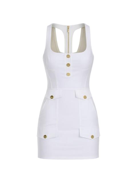 ELISABETTA FRANCHI mini buttoned flap-pockets dress