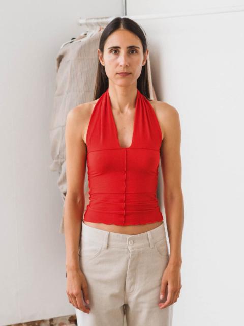 BASERANGE Cinder Halter Top - Fine Organic Cotton Rib