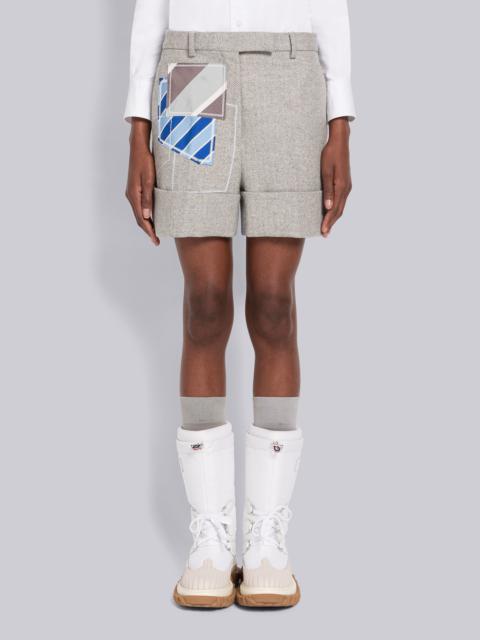 Thom Browne Herringbone Lambswool Patchwork Sack Short