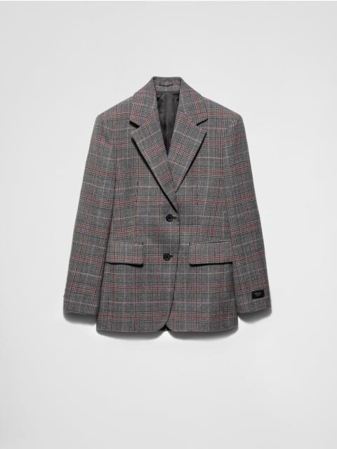 【プラダ・PRADA】Fil-a-fil single-breasted jacket Prada Fil-à-fil Single-breasted Jacket In Blue | ModeSens