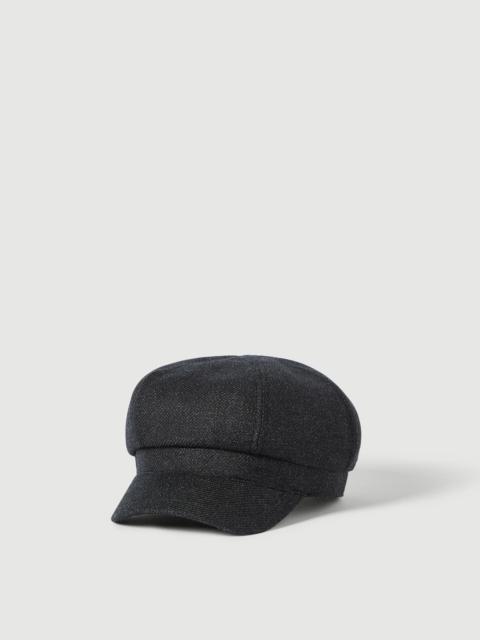 Brunello Cucinelli Mouliné virgin wool twill newsboy cap