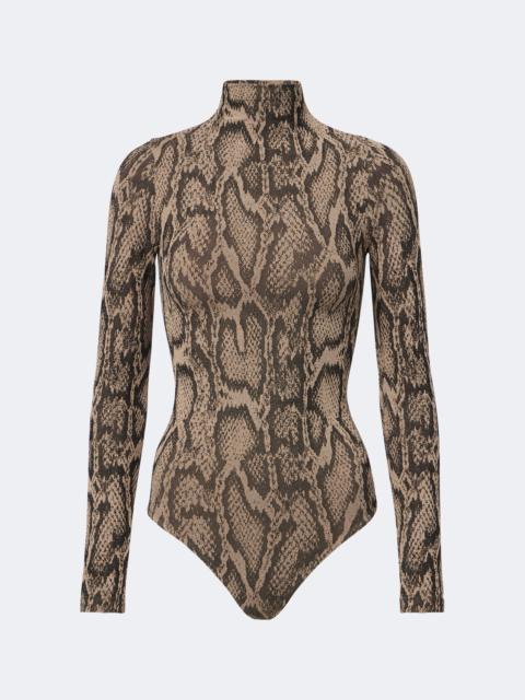 Wolford Snake-print jacquard bodysuit