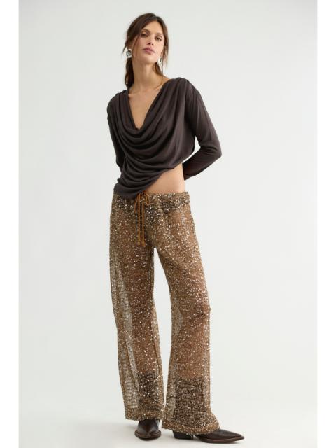 FREE PEOPLE Pull-On Sequin Pants