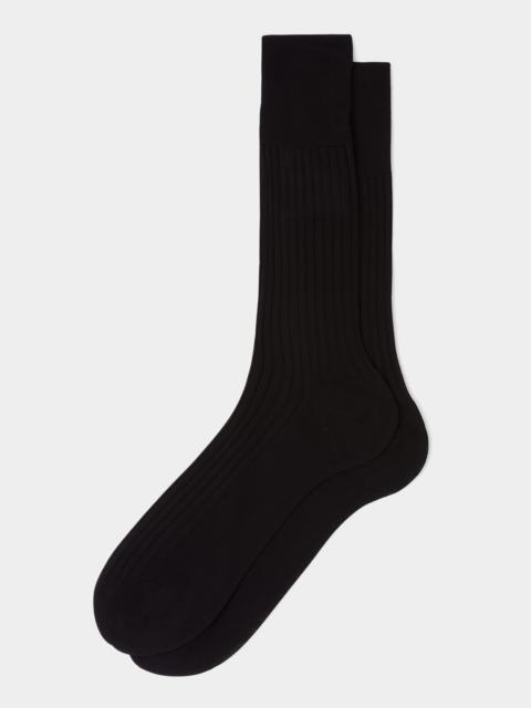 Prada Men's Rib-Knit Cotton Crew Socks