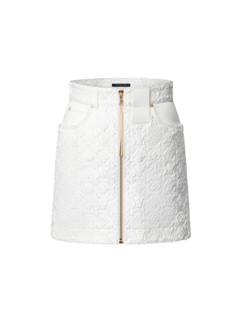 Louis Vuitton Monogram Fil Coupé Denim Skirt