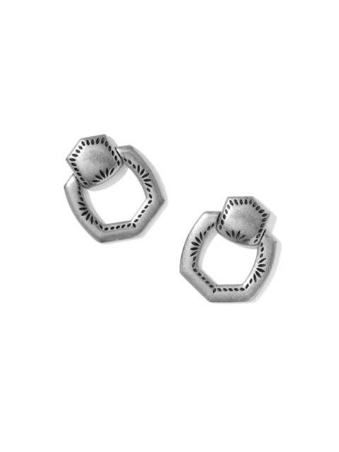 KENDRA SCOTT Keziah Etch Vintage Silver Open Frame Earrings