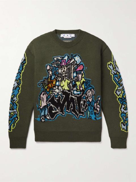 Off-White Jacquard-Knit Sweater