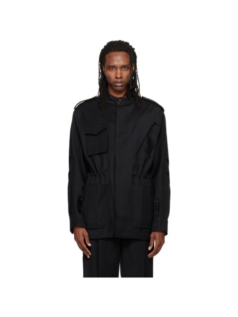 NULLUS Black Deconstructed Parka Jacket