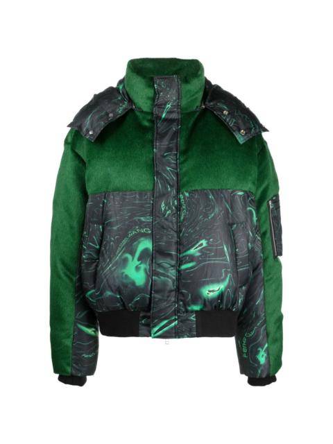 graphic-print padded jacket