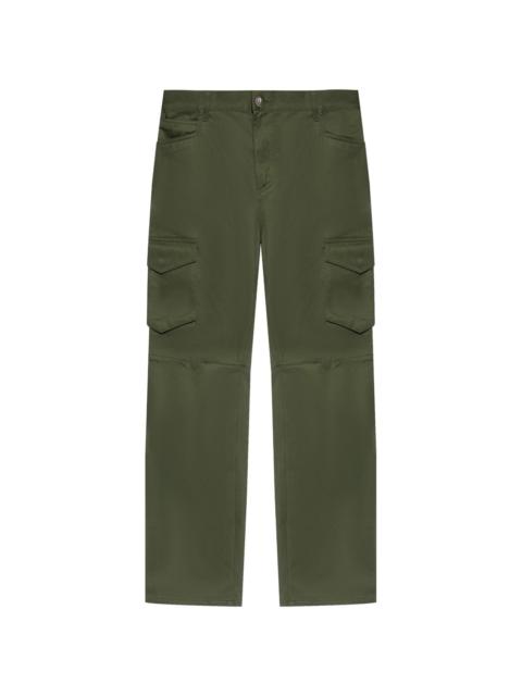 panelled cotton cargo trousers