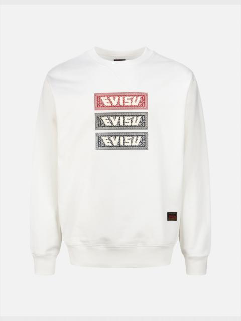 EVISU TRIPLE BOX LOGO PRINT RELAX FIT SWEATSHIRT