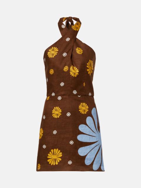 CALA de la CRUZ Venta halterneck floral minidress