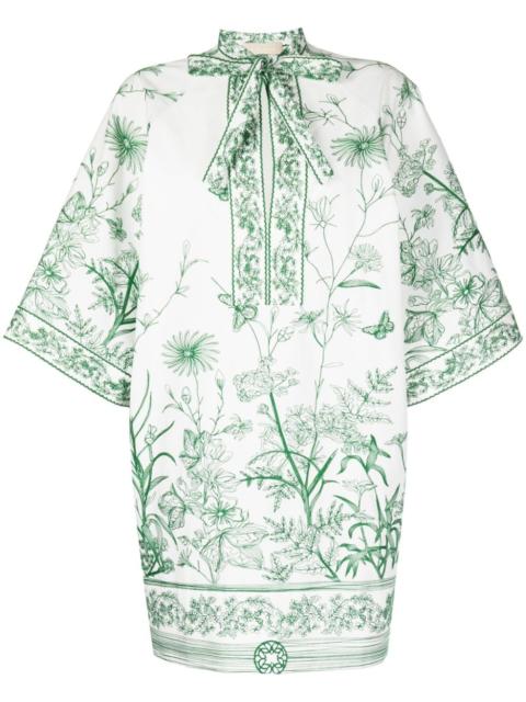 ELIE SAAB embroidered half-sleeves dress