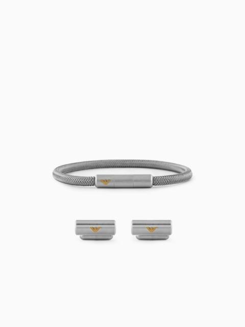 Stainless Steel Bracelet and Cufflinks Set