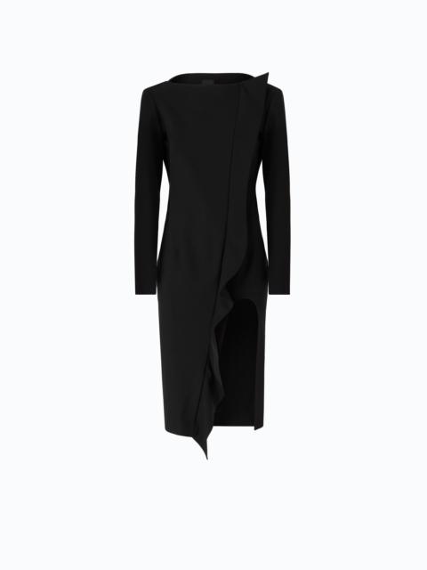 PINKO MIDI SHEATH DRESS WITH RUFFLE AND OPEN BACK