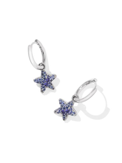 KENDRA SCOTT Jae Star Silver Pave Huggie Earrings