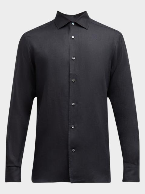 ZEGNA Men's Oasi Lino Linen Sport Shirt