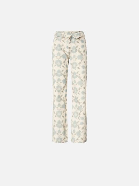 PINKO WIDE-LEG TROUSERS WITH COTTAGE FLOWER PRINT