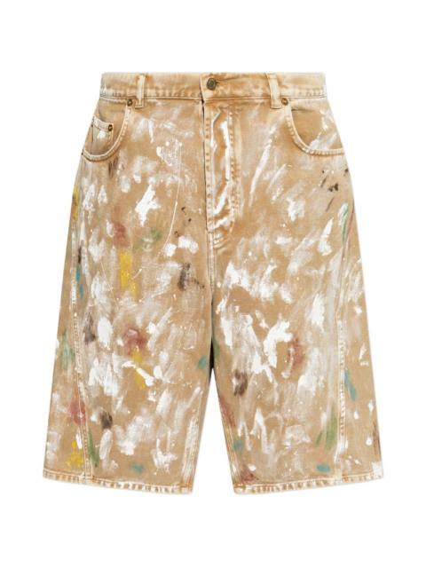 Moschino paint splatter shorts