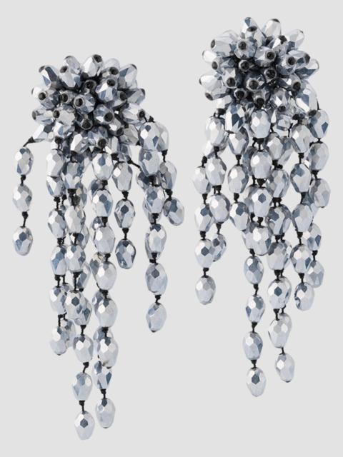 Isabel Marant Women's Beaded Clip-On Earrings - Anthracite Silver