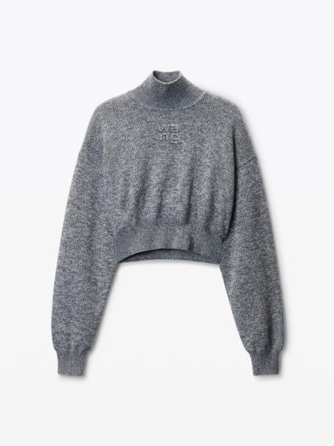 Alexander Wang logo-embossed cropped sweater