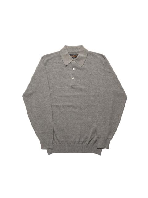 BEAMS PLUS Knit Polo Pique 14G - Grey