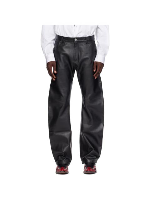 VETEMENTS Black O-Leg Leather Pants