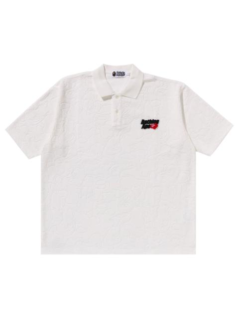 トップス A BATHING APE LINE CAMO TERRY TOWEL POLO A BATHING APE® BAPE Line Camo Terry Towel Ape Head One Point