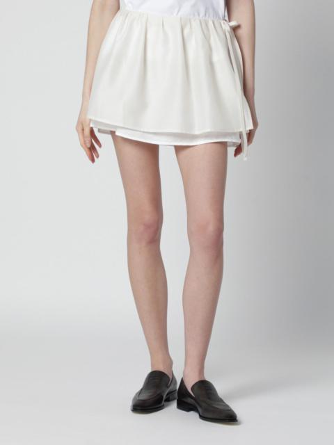 Dunst Cream mini skirt with overlapping panel