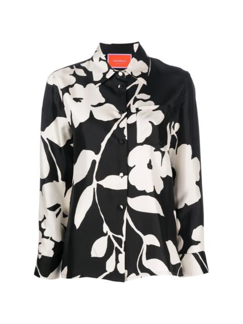 Boy floral-print silk shirt