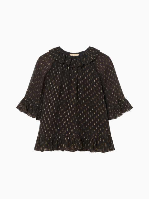 ULLA JOHNSON Minna Short Sleeve Silk Blouse