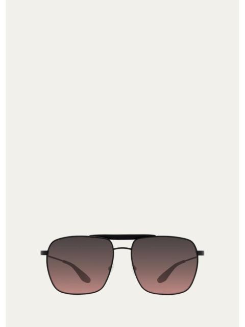 BARTON PERREIRA Men's Bhanot Titanium Aviator Sunglasses