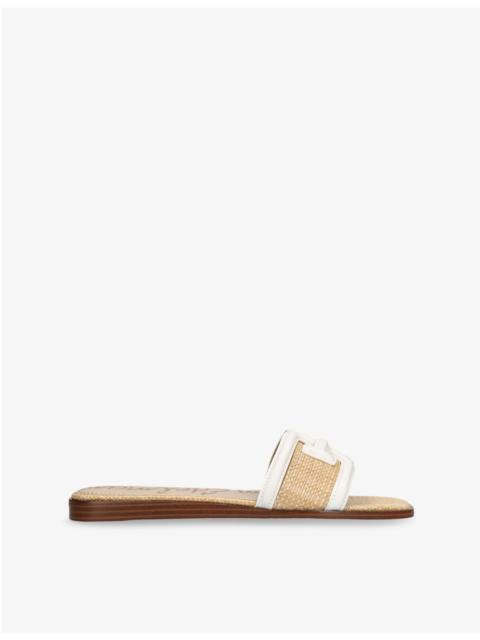 Sam Edelman Irina Branded-Strap Leather and Woven Sandals