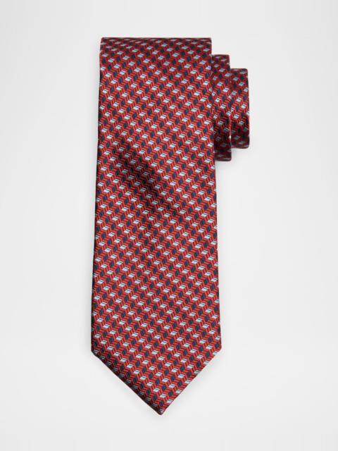Canali Men's Stepweave Geometric Silk Tie