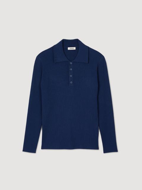 Sandro RIB KNIT POLO SHIRT
